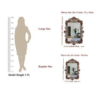 Beautiful Motif Style Mirror with Walnut Finish