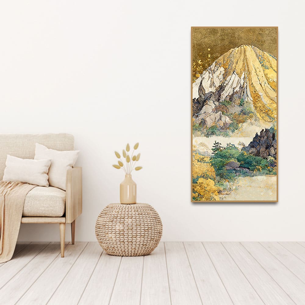 Beautiful Mountains with Autumn foliage of Trees Wall Painting