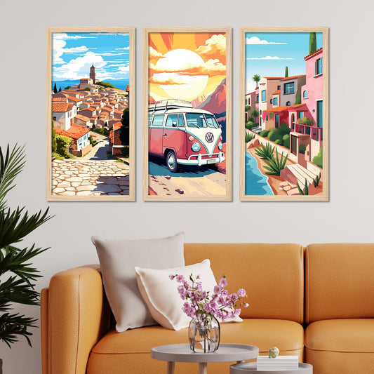 Beautiful Nature View Premium Wooden Wall Frame Set of Three