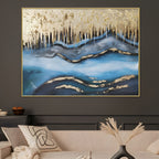 Beautiful Ocean Hand Painted Wall Painting With Floating Frame