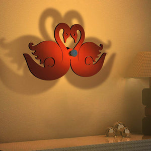 Beautiful Pair of Swan Design Shadow Lamp