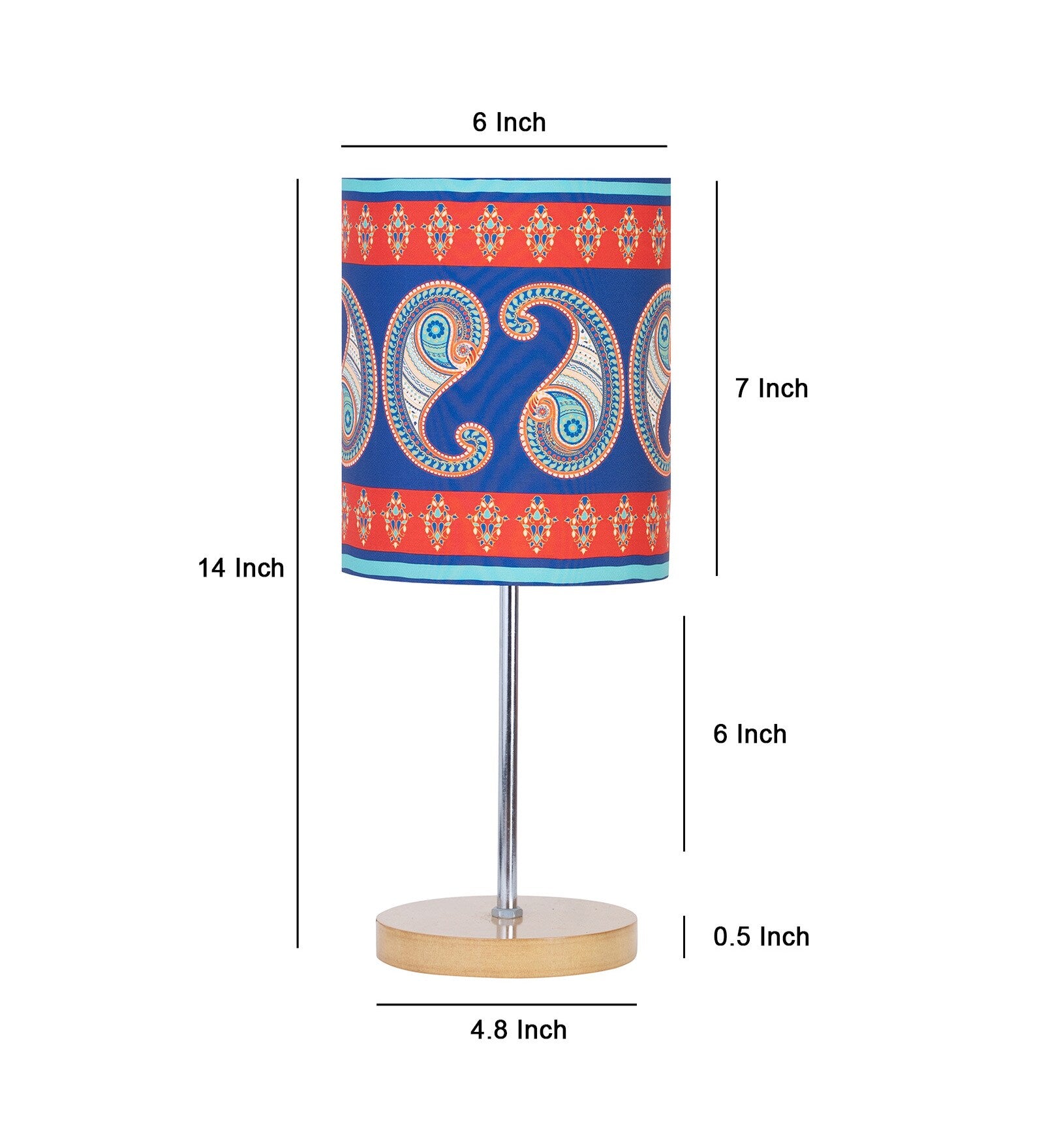 Beautiful Majestic Paisley Printed Traditional Buffet Table Lamp with Shade