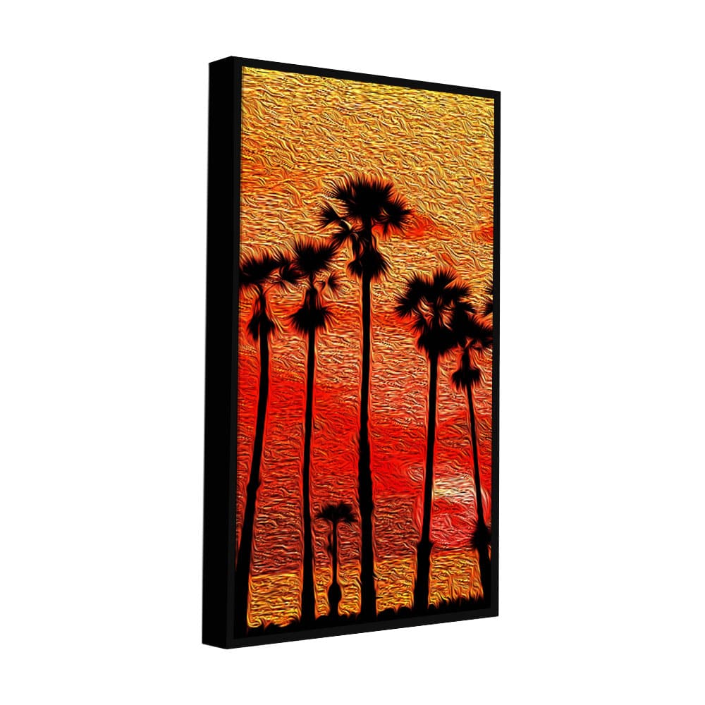 Beautiful Palm Tree at Sunset Canvas Wall Painting