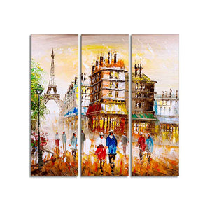 Beautiful Paris Wall Painting Set of 3 Pieces