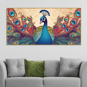 Beautiful Peacock in Traditional Style Canvas Wall Painiting