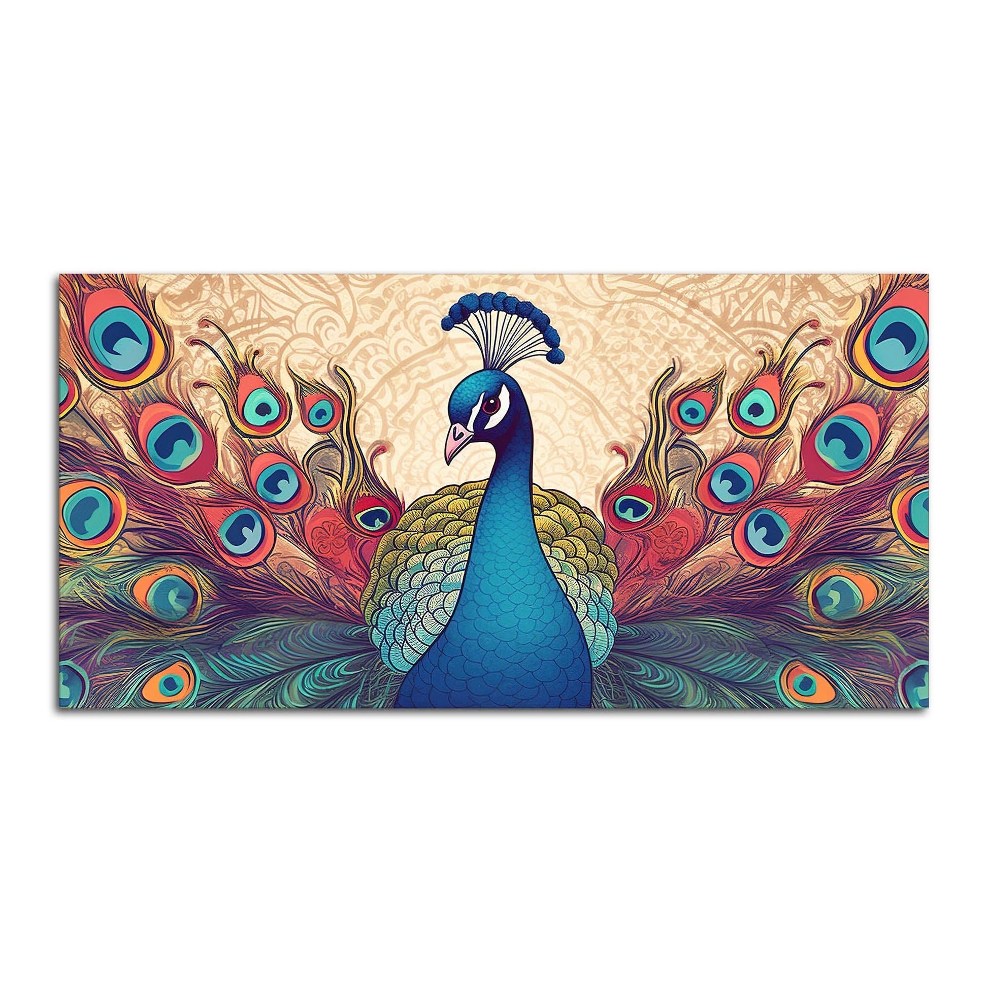 Beautiful Peacock in Traditional Style Canvas Wall Painiting