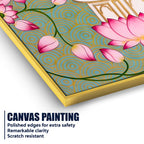 Beautiful Peacock Pink Lotus & Royal Palace Canvas Wall Painting