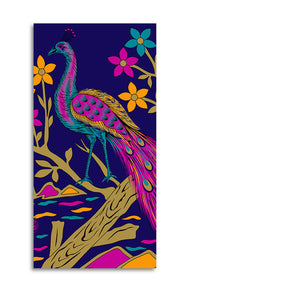 Beautiful Peacock with Flower art Premium Wall Painting