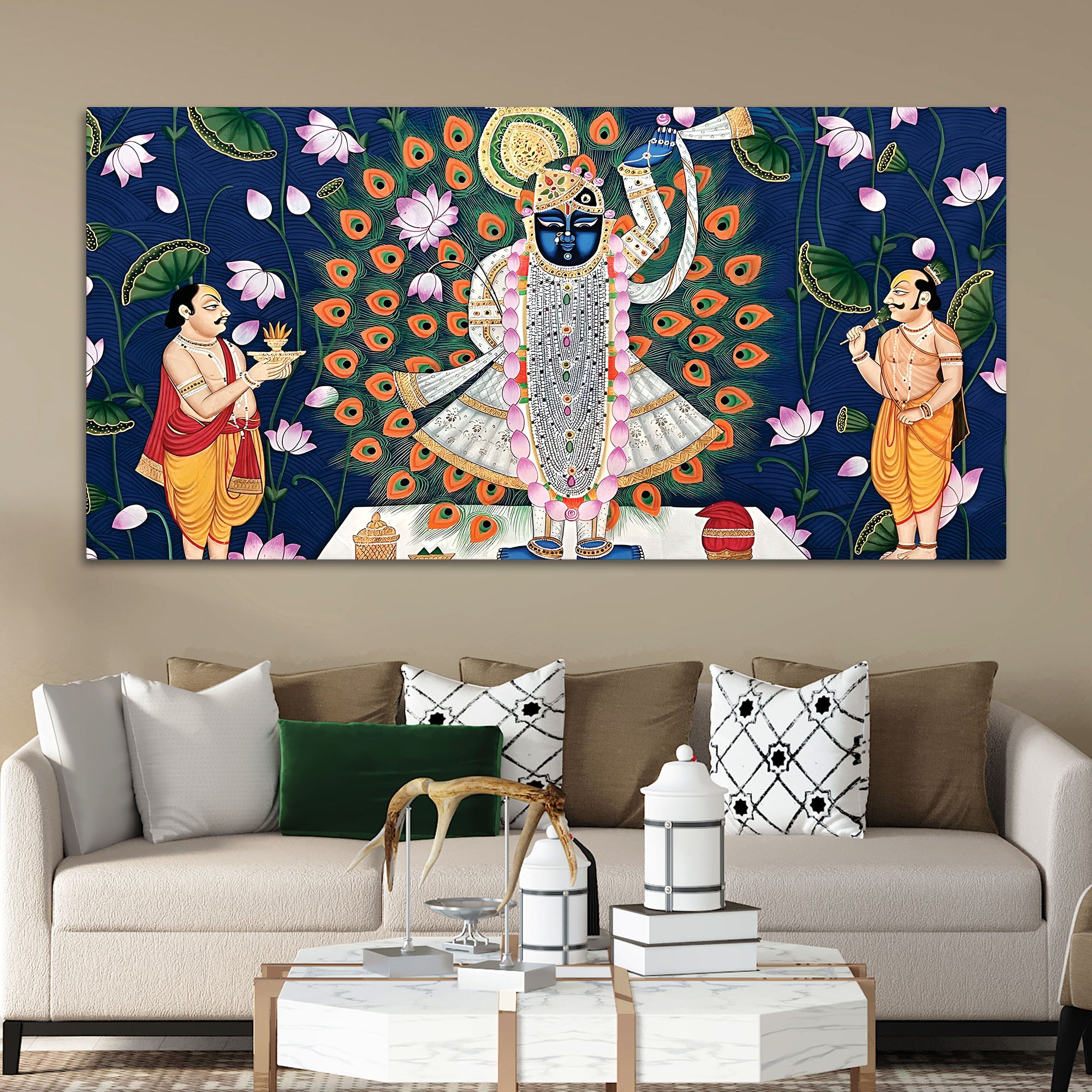 Beautiful Pichwai Art of Shrinath ji Wall Painting