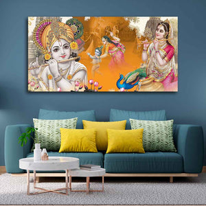 Beautiful Radha Krishna Canvas Big Wall Painting Wall Art