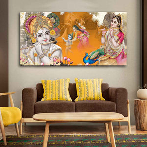 Beautiful Radha Krishna Canvas Big Wall Painting Wall Art