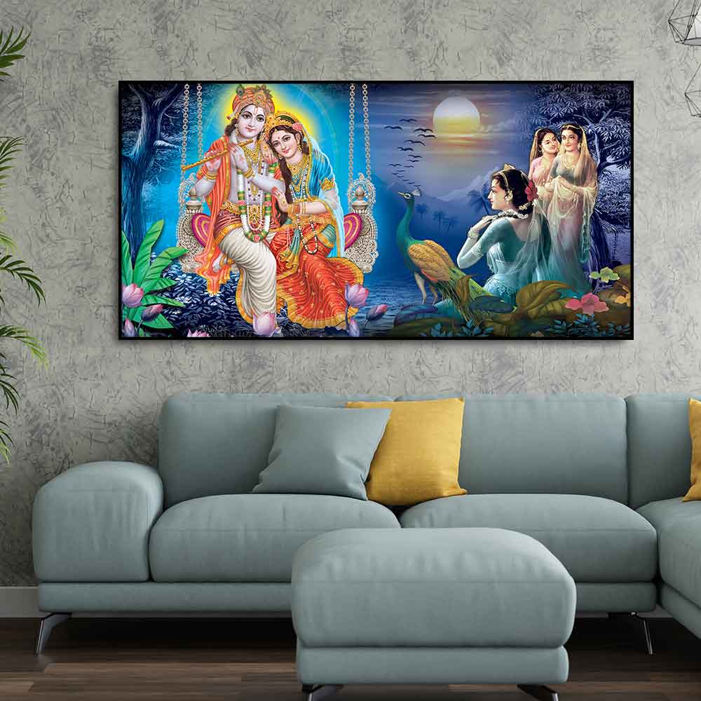 Beautiful Radha Krishna Canvas Wall Painting