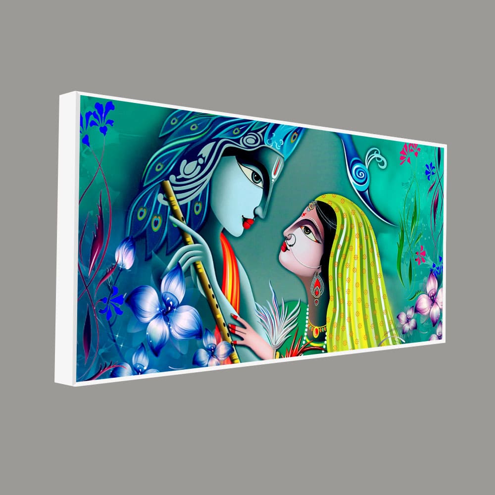 Beautiful Radha Krishna in Garden Canvas Wall Painting