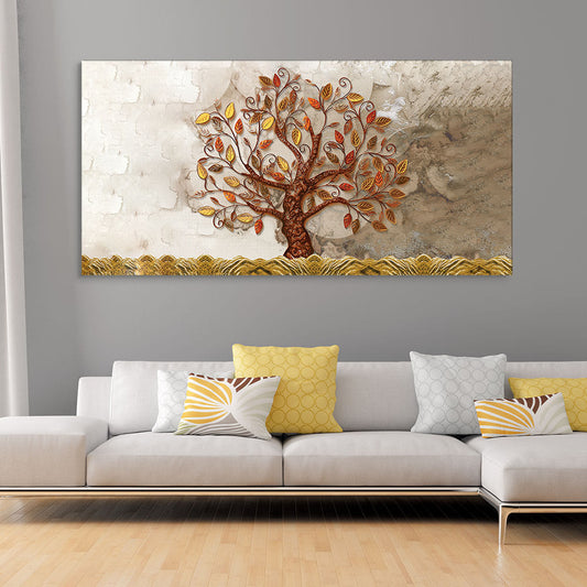 Beautiful Red and Yellow Leaf Tree Canvas Wall Painting