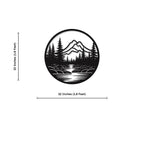Beautiful River Mountain Scenery Metal Artwork Wall Decor