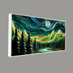 Beautiful River Surrounded by Mountains Canvas Wall Painting