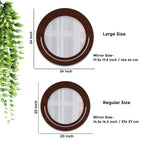 Beautiful Rounded Shape Designer Wooden Wall Mirror