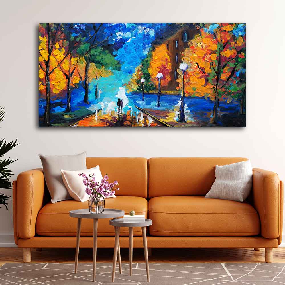 Beautiful Scenery of Couple Dating Canvas Wall Painting