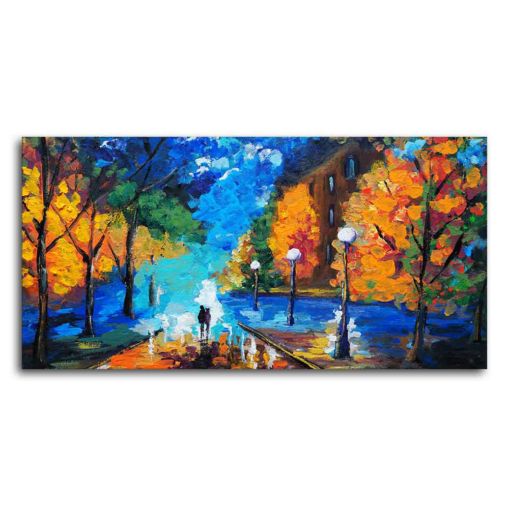 Beautiful Scenery of Couple Dating Canvas Wall Painting