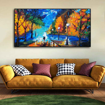 Beautiful Scenery of Couple Dating Canvas Wall Painting