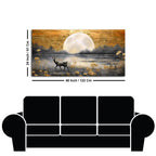 Beautiful Scenery of Deer in Forest Canvas Wall Painting