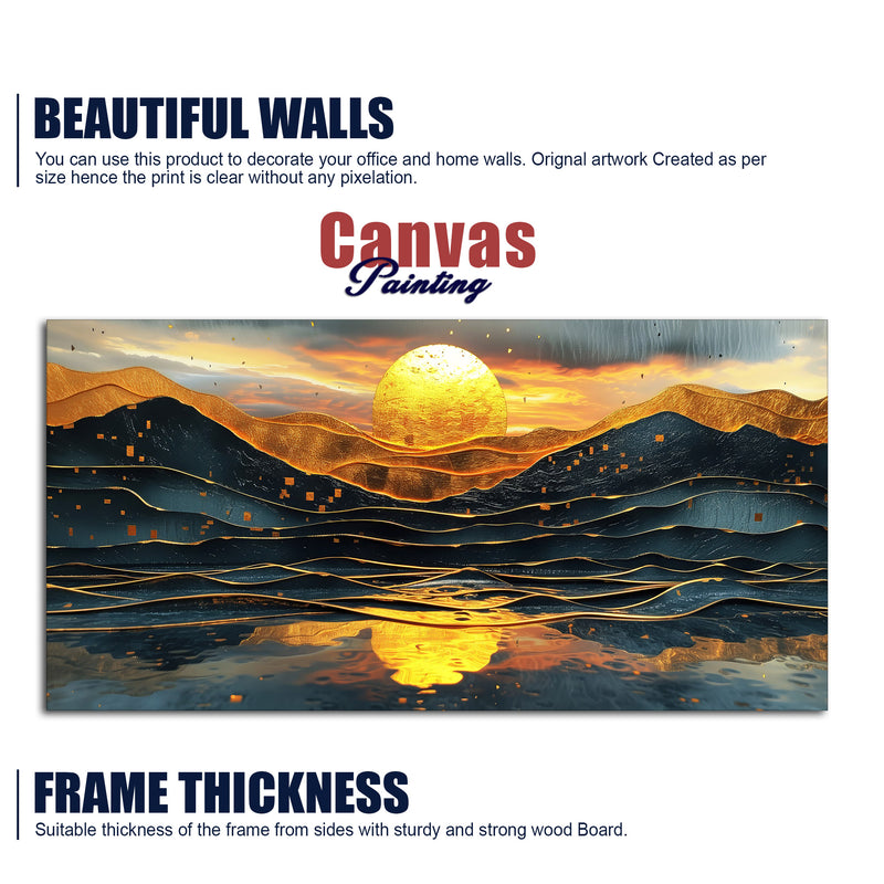 Beautiful Scenery of Mountain At Sunset Canvas Wall Painting