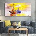 Blue Sea Ship Painting