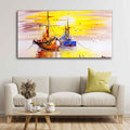 Ship on ocean painting