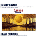 Beautiful Scenery of Sun Shining Premium Canvas Wooden Wall Painting