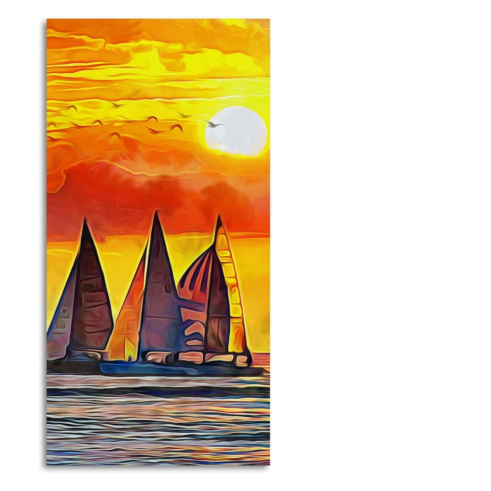 Beautiful Seascape with Sunset Wall Painting