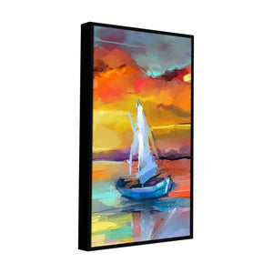 Beautiful Ship in the Ocean Abstract Scenery Premium Canvas Wall Painting