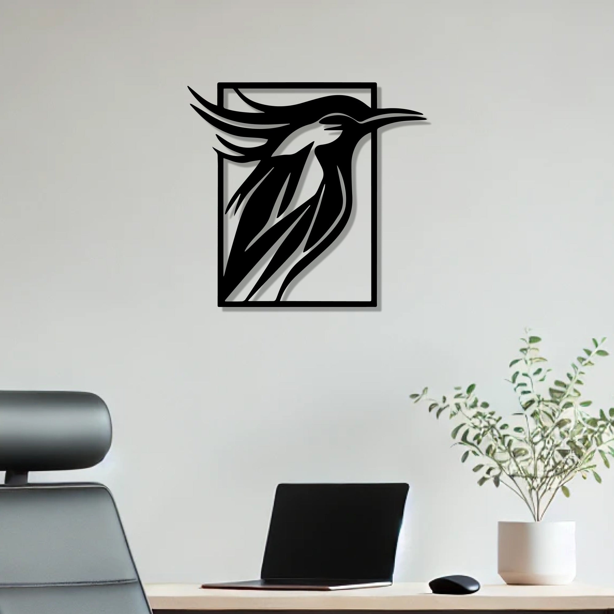 Beautiful Sparrow Frame Modern Design Metal Art Wall Decor