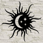 Beautiful Sun Moon and Stars Metal Art Wall Decor