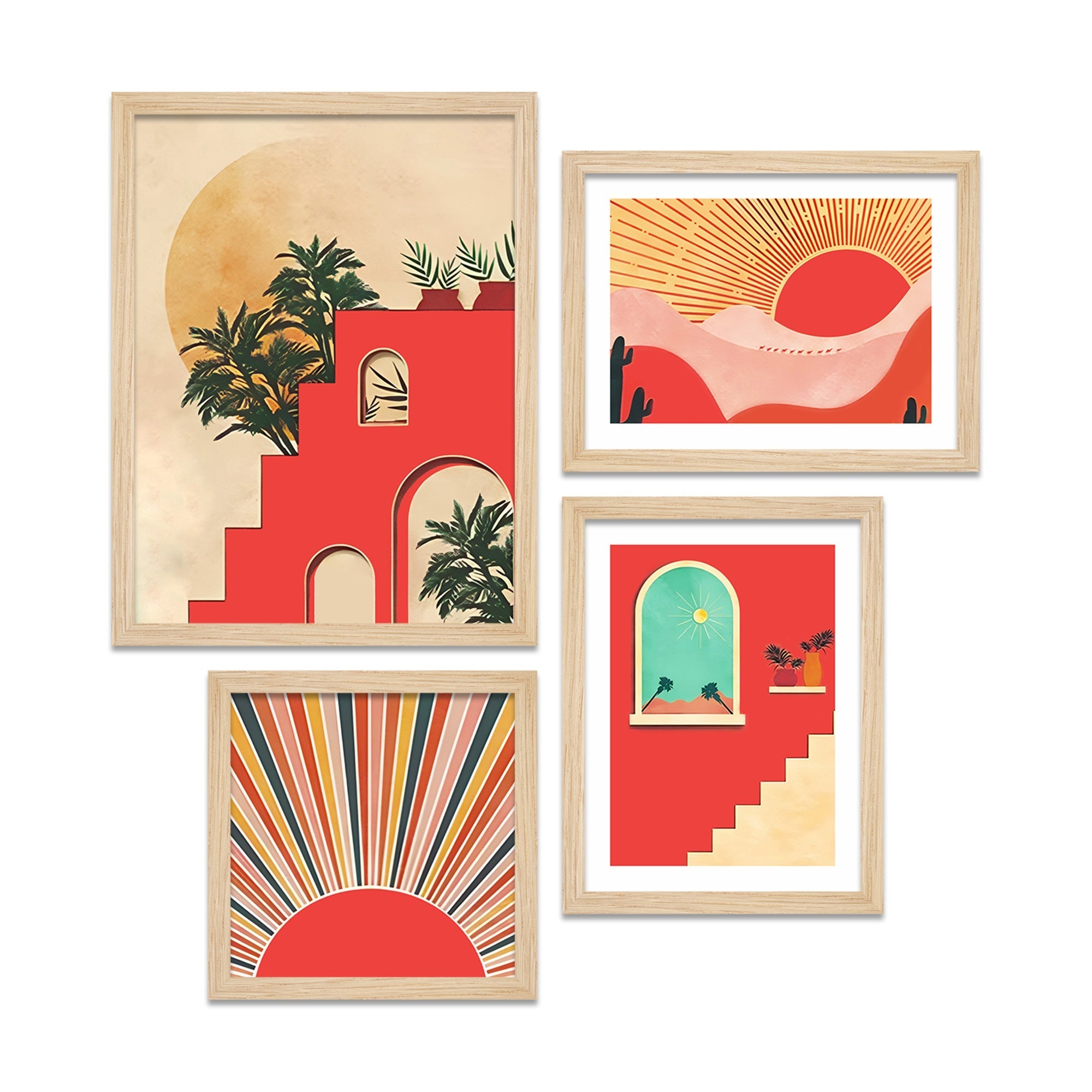 Beautiful Sunrise View Wall Frame Set of Four