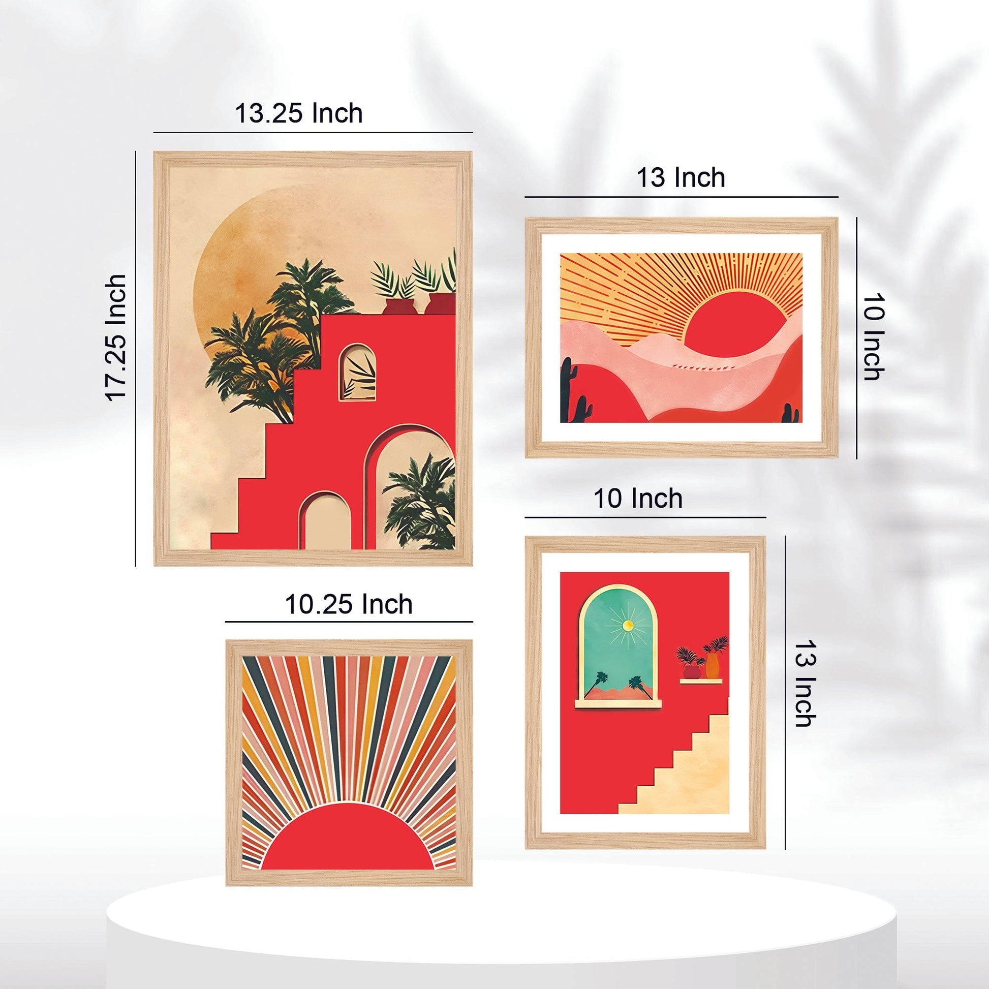 Beautiful Sunrise View Wall Frame Set of Four