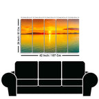 Beautiful Sunset Horizon Five Pieces Canvas wall Painting