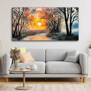 Beautiful Sunset Scenery Premium Wall Painting