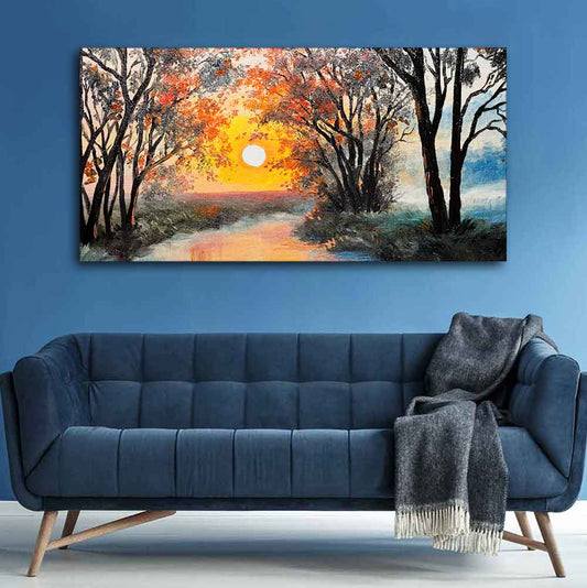 Beautiful Sunset Scenery Premium Wall Painting