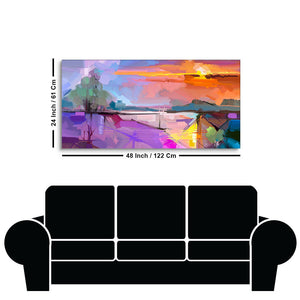 Beautiful Sunset View Abstract Art Canvas Wall Painting