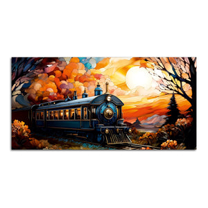 Beautiful Train View Premium Canvas Wall Painting