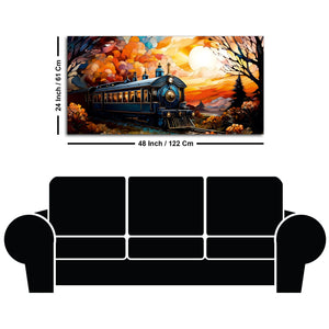 Beautiful Train View Premium Canvas Wall Painting