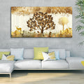 Golden Deer and Tree Wall Art