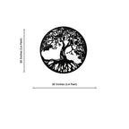 Beautiful Tree Roots Design Circle Metal Artwork Wall Decor