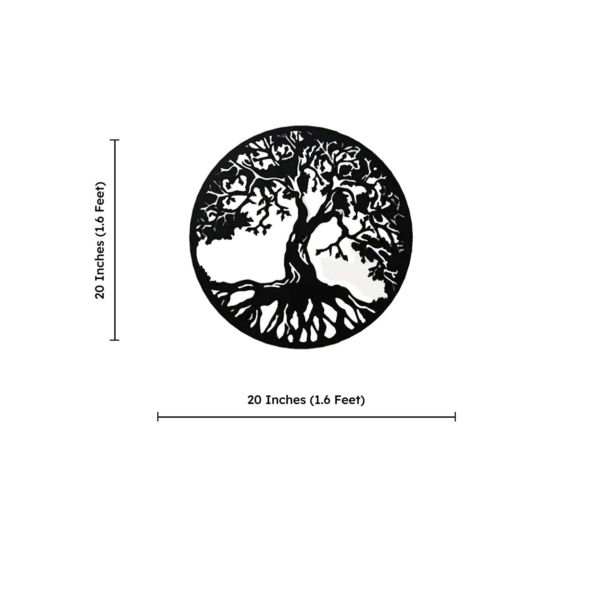 Beautiful Tree Roots Design Circle Metal Artwork Wall Decor