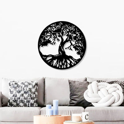 Beautiful Tree Roots Design Circle Metal Artwork Wall Decor