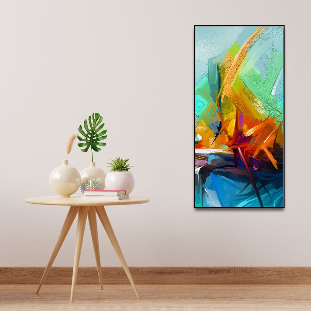 Beautiful Vibrant Color Patch Abstract Canvas Wall Painting