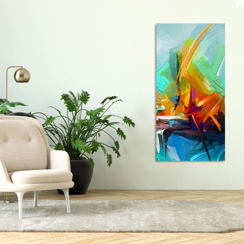 Beautiful Vibrant Color Patch Abstract Canvas Wall Painting