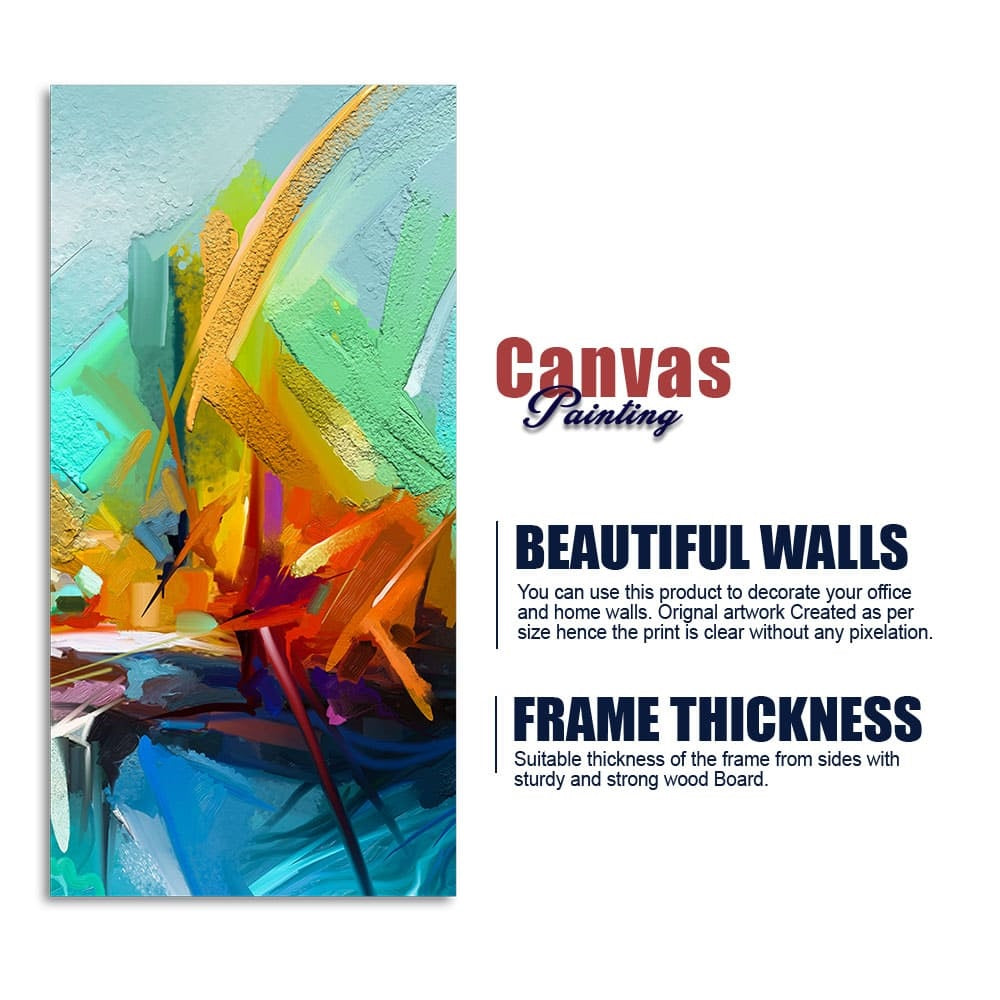 Beautiful Vibrant Color Patch Abstract Canvas Wall Painting