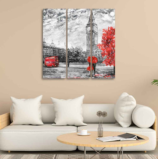 Beautiful View of London Wall Painting Set of 3 Pieces