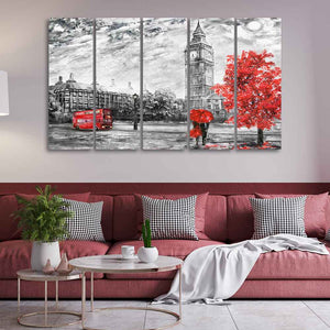 Beautiful View of London Wall Painting Set of Five Pieces